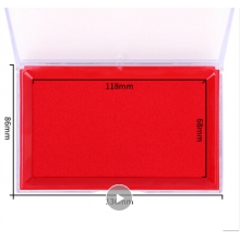得力(deli)13788mm透明外殼方形快干印臺印泥 辦公用品 紅色9864